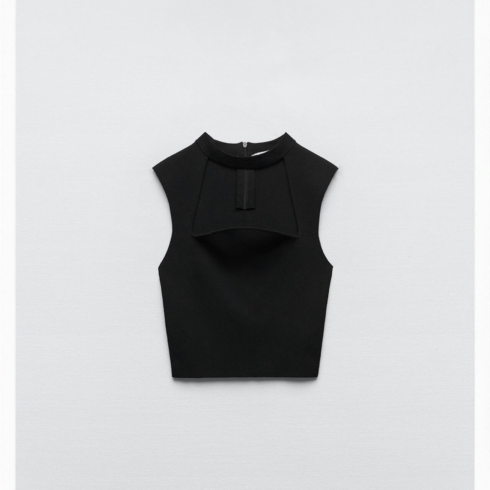 Zara black cutout top
